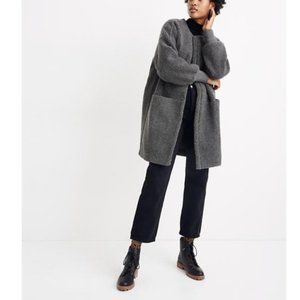 Madewell Gray Bonded Long Sherpa Cocoon Coat SZ S